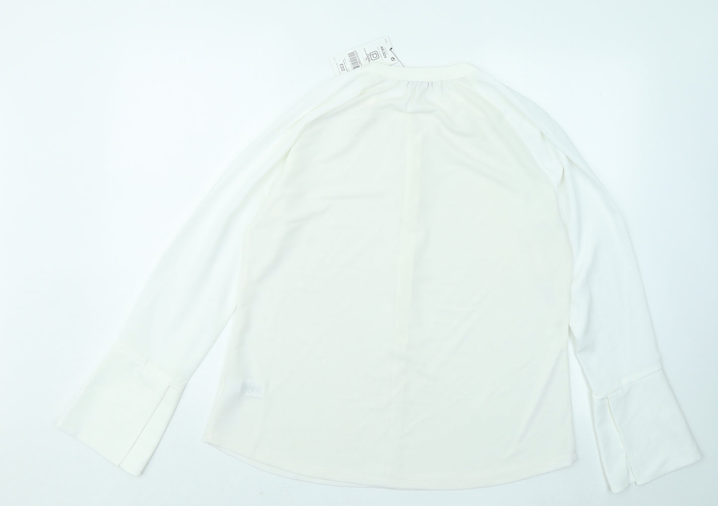 NEXT Womens White Polyester Basic Blouse Size 14 Round Neck