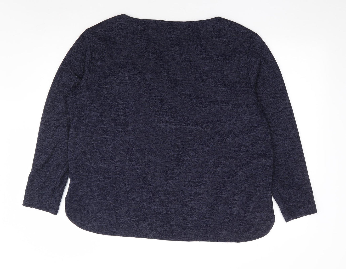 H&M Womens Blue Boat Neck Polyester Pullover Jumper Size XL