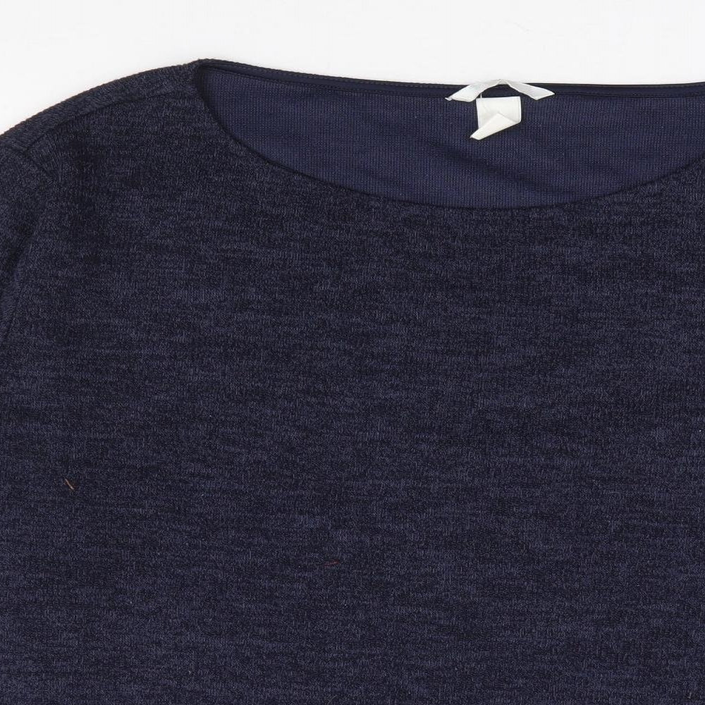 H&M Womens Blue Boat Neck Polyester Pullover Jumper Size XL
