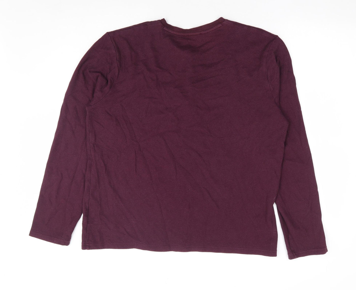 Jeff & Co Mens Purple Polyester T-Shirt Size M Henley