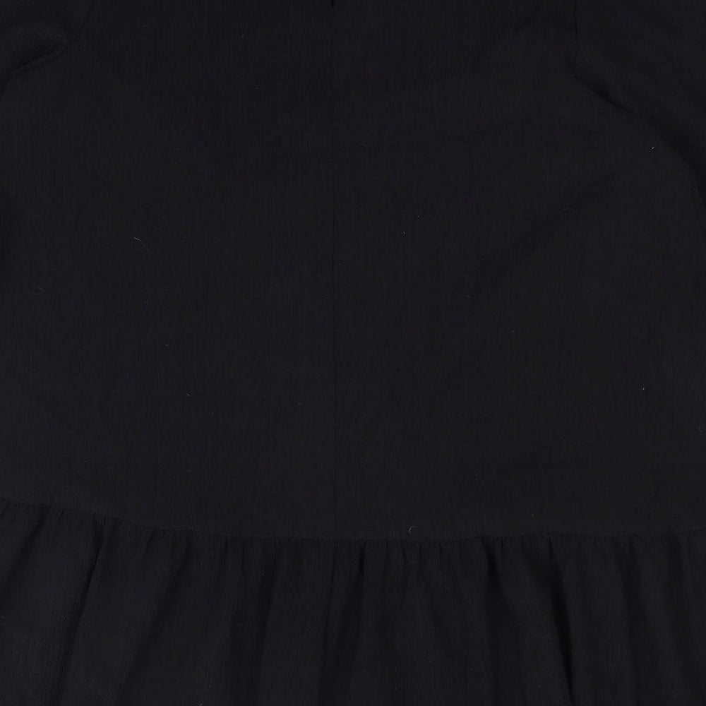 Primark Womens Black Polyester A-Line Size 18 Round Neck Button