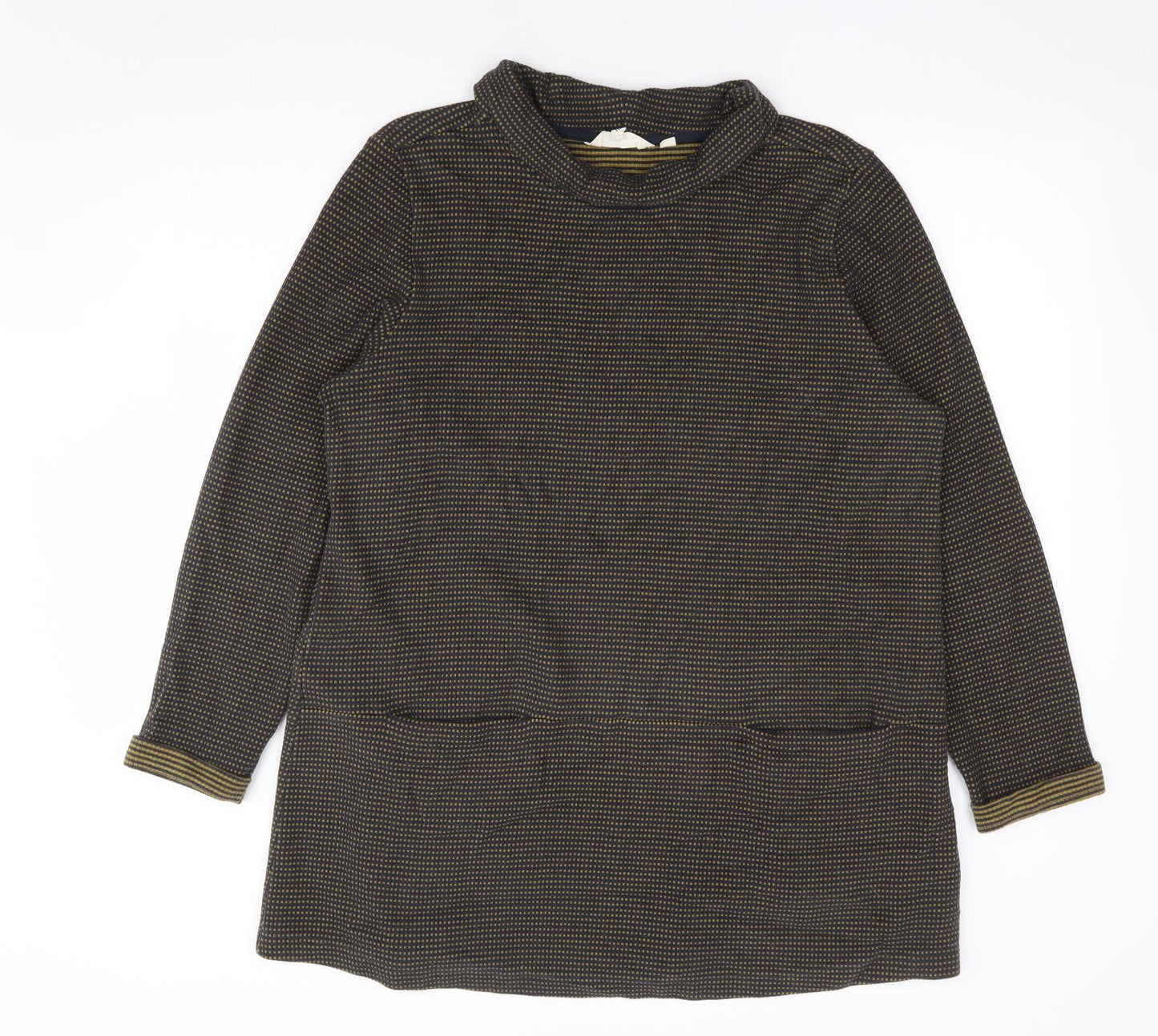 Seasalt Womens Grey Check 100% Cotton Shift Size 18 Roll Neck Pullover