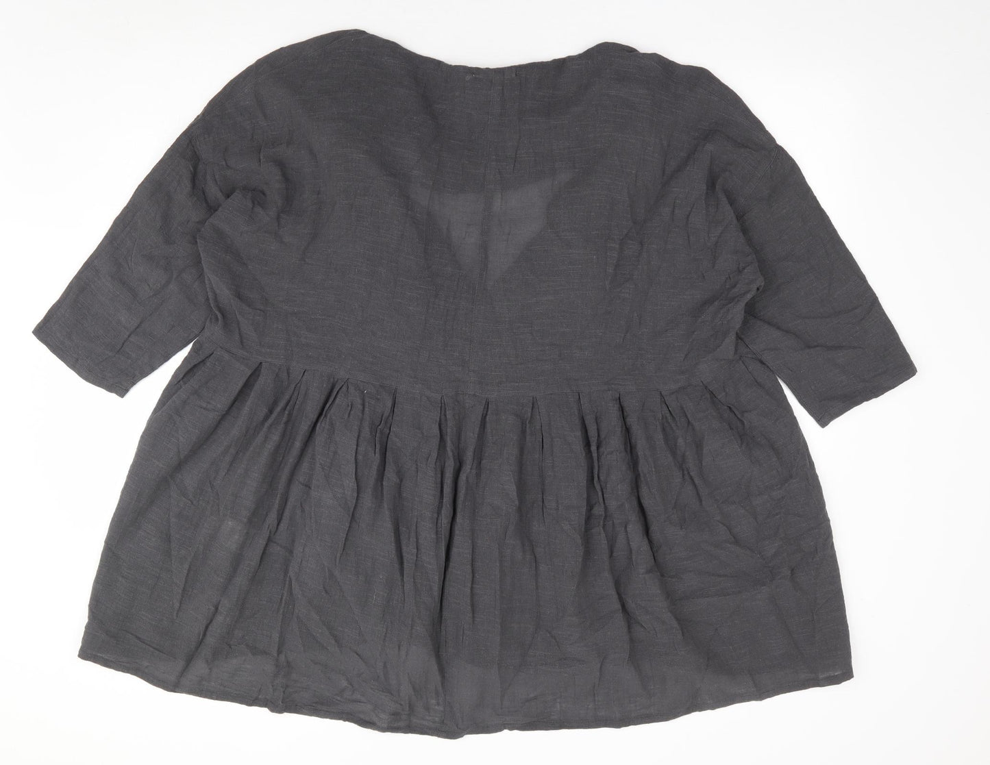 Two Danes Womens Grey V-Neck 100% Cotton Cardigan Jumper Size S - Tie Front
