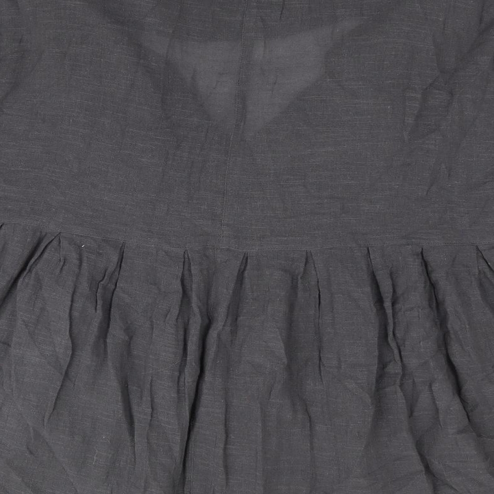 Two Danes Womens Grey V-Neck 100% Cotton Cardigan Jumper Size S - Tie Front