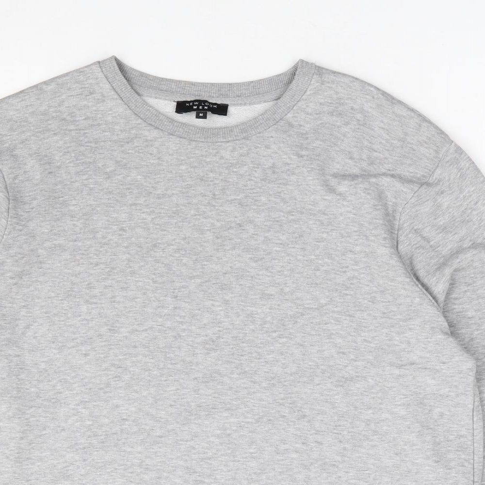 New Look Mens Grey Cotton Pullover Sweatshirt Size M
