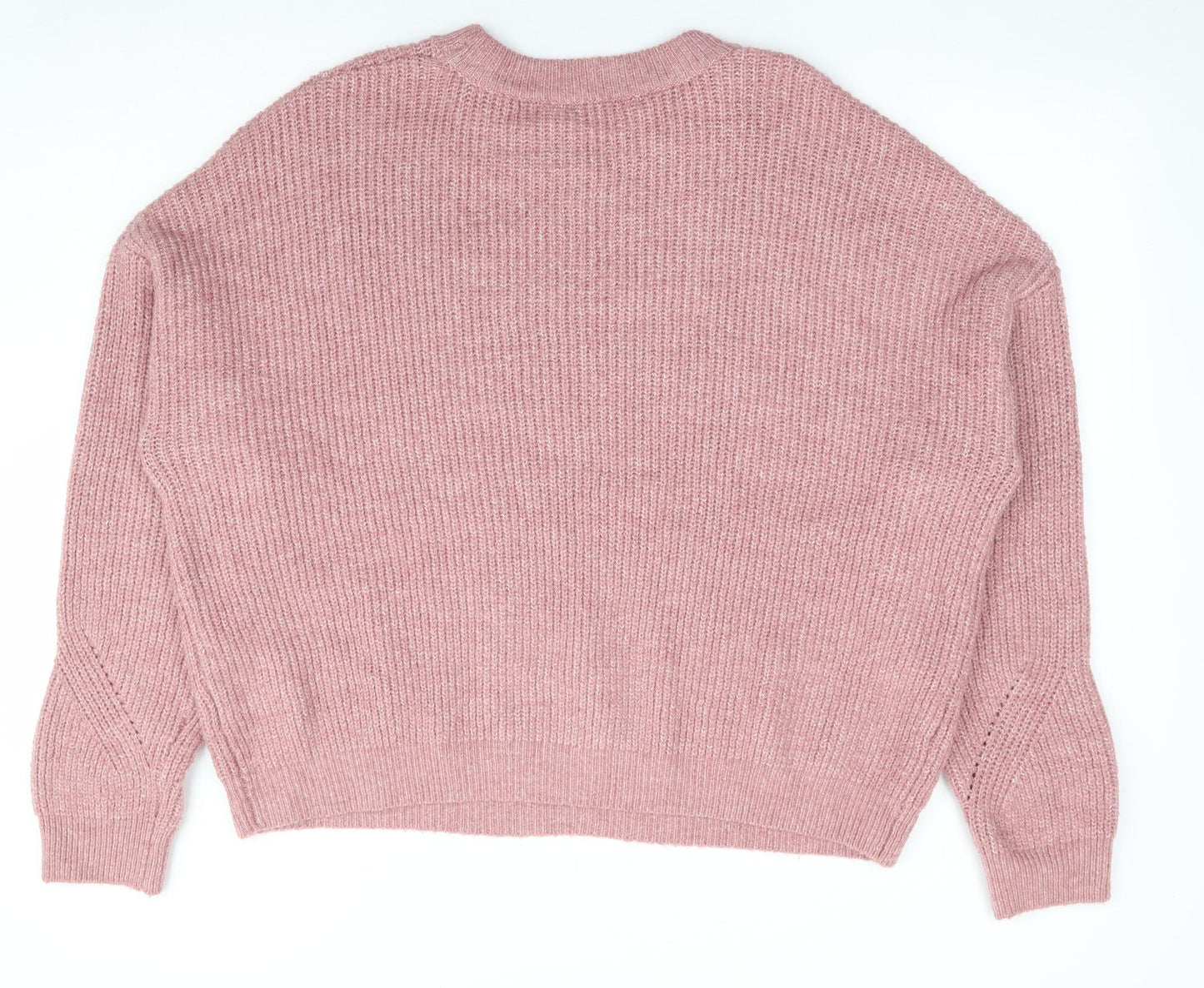 Primark Womens Pink Round Neck Acrylic Pullover Jumper Size 14