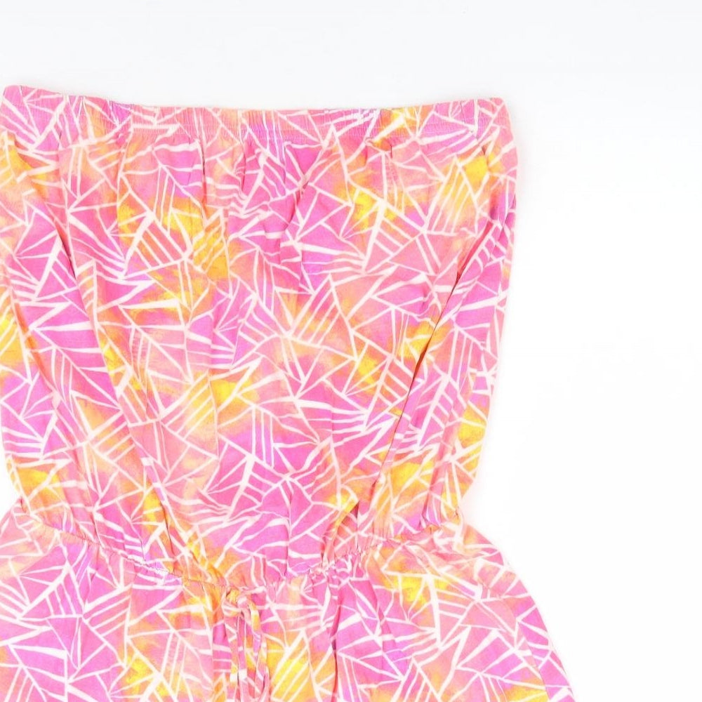 Papaya Womens Multicoloured Geometric 100% Cotton Playsuit One-Piece Size M Pullover