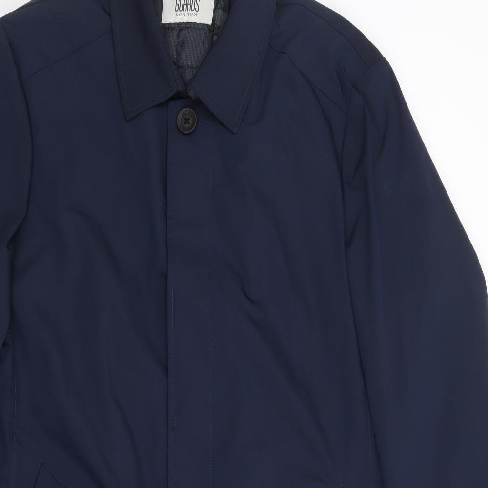 Guards London Mens Blue Overcoat Coat Size 42 Button