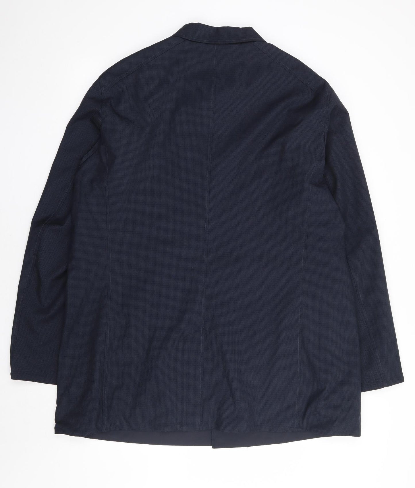 Guards Of London Mens Blue Check Overcoat Coat Size 48 Button