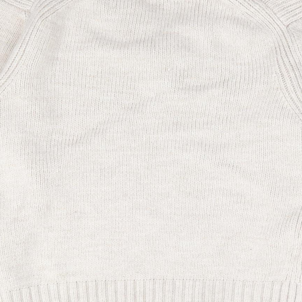 NEXT Womens Beige V-Neck Acrylic Pullover Jumper Size XS