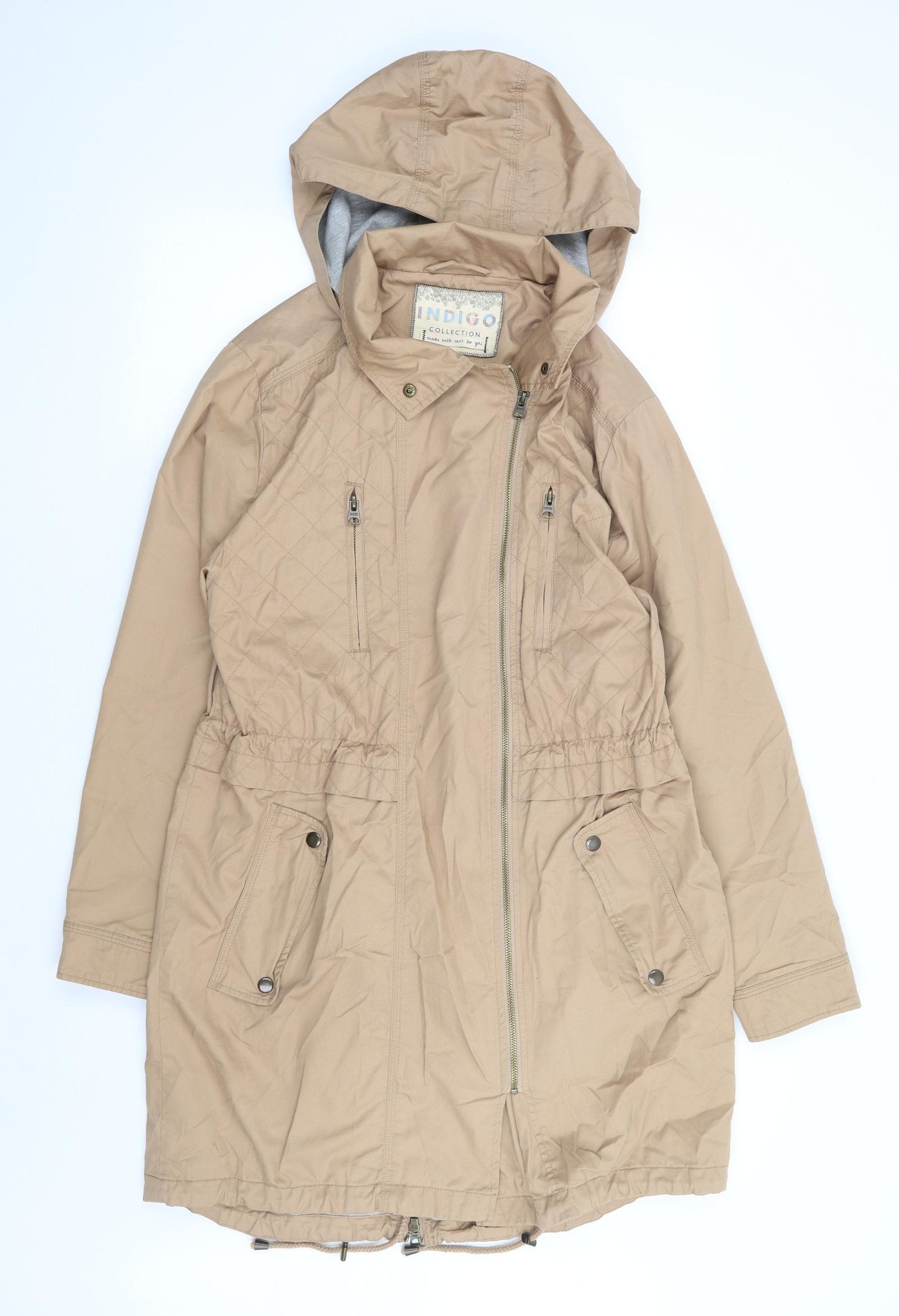 Marks and Spencer Womens Beige Jacket Size 14 Zip