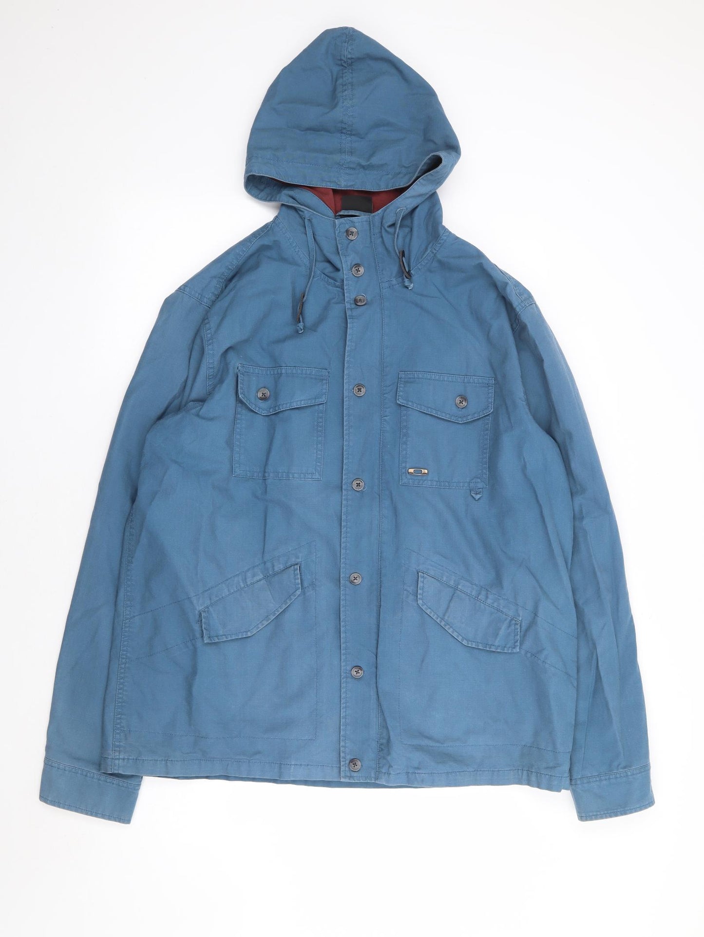 Oakley Mens Blue Parka Coat Size XL Zip