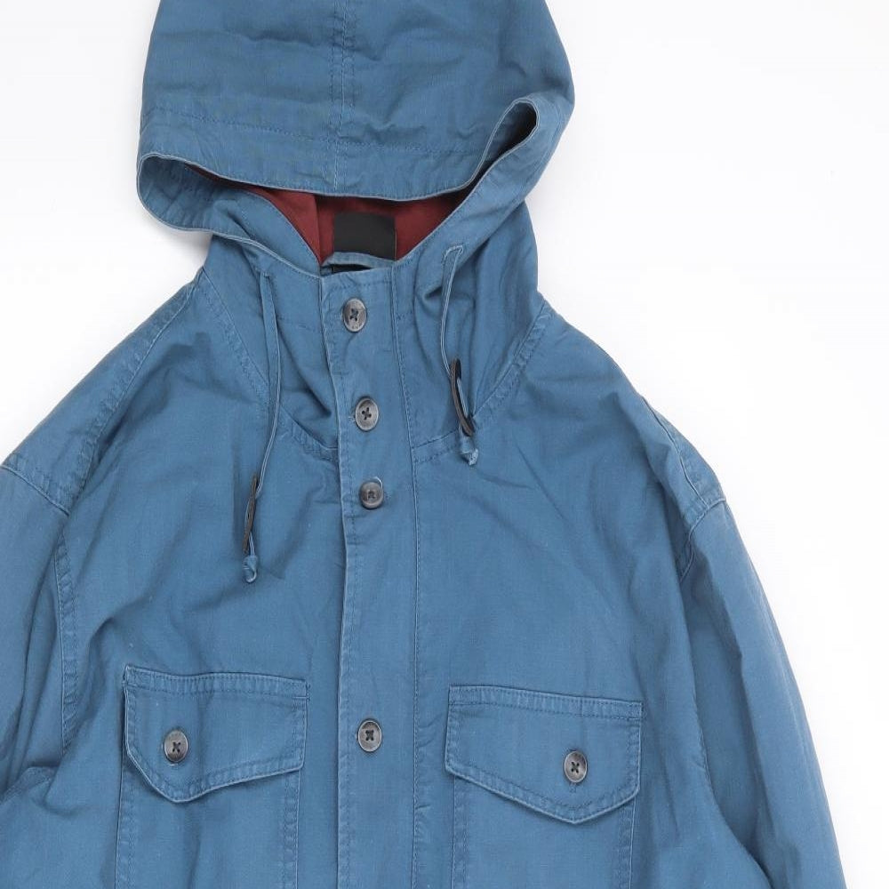 Oakley Mens Blue Parka Coat Size XL Zip