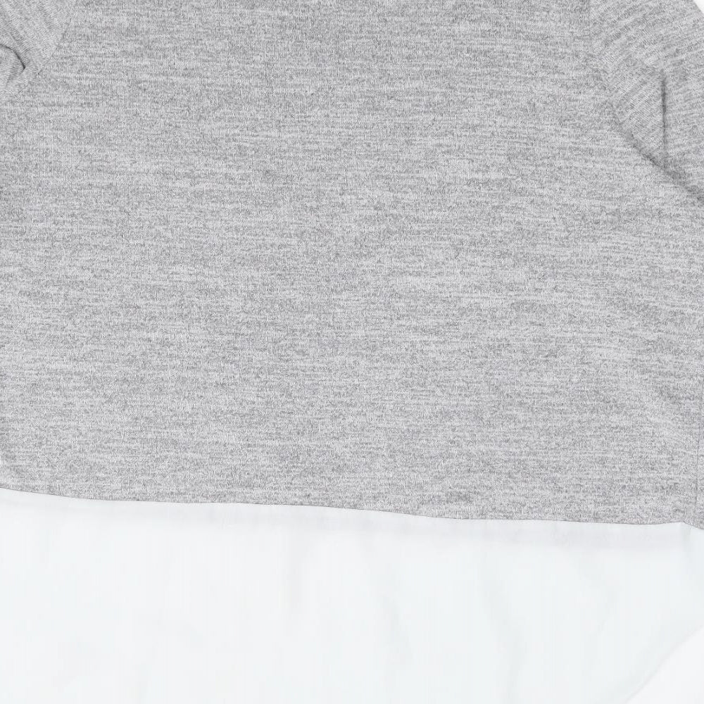 New Look Curves Womens Grey Polyester Basic Blouse Size 18 Round Neck