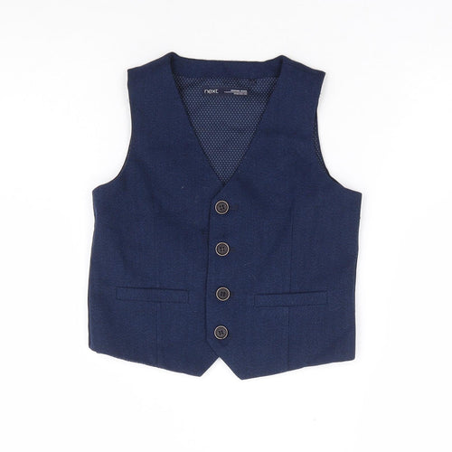 NEXT Boys Blue Jacket Waistcoat Size 2-3 Years Button