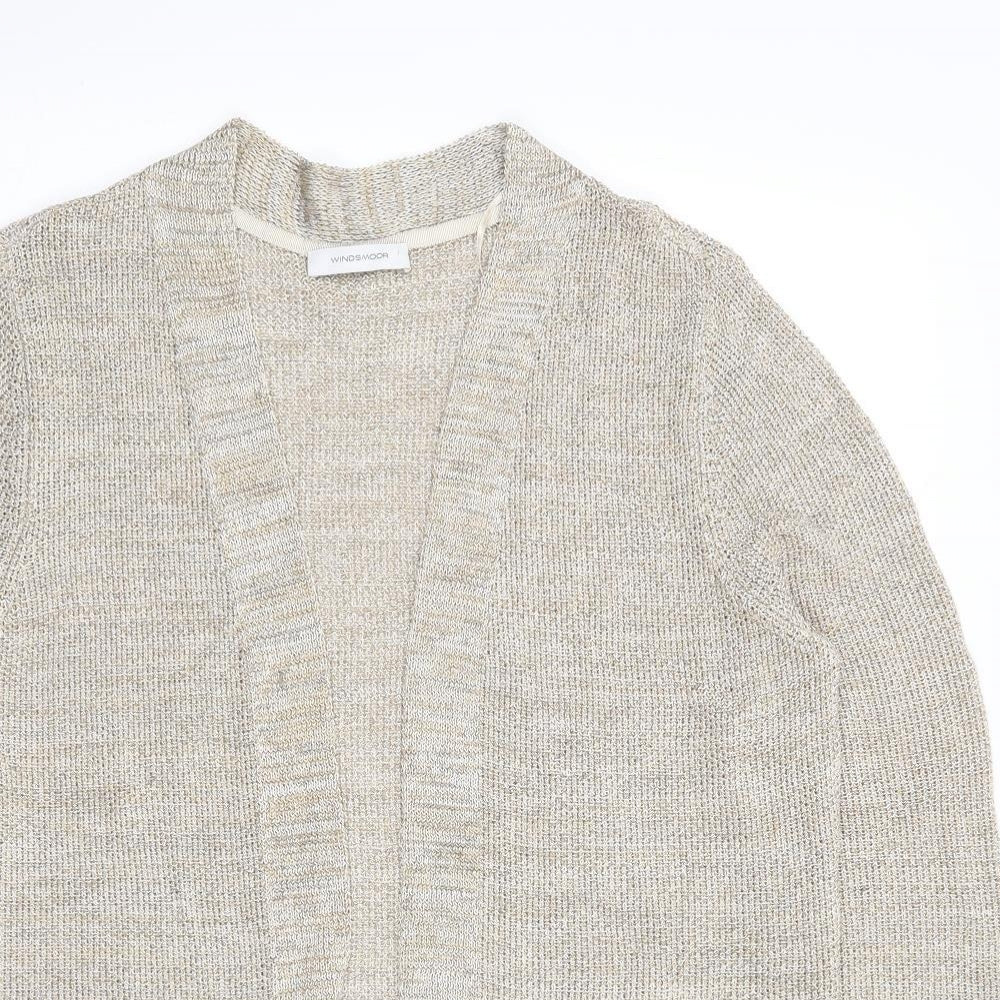 Windsmoor Womens Beige V-Neck Viscose Cardigan Jumper Size S