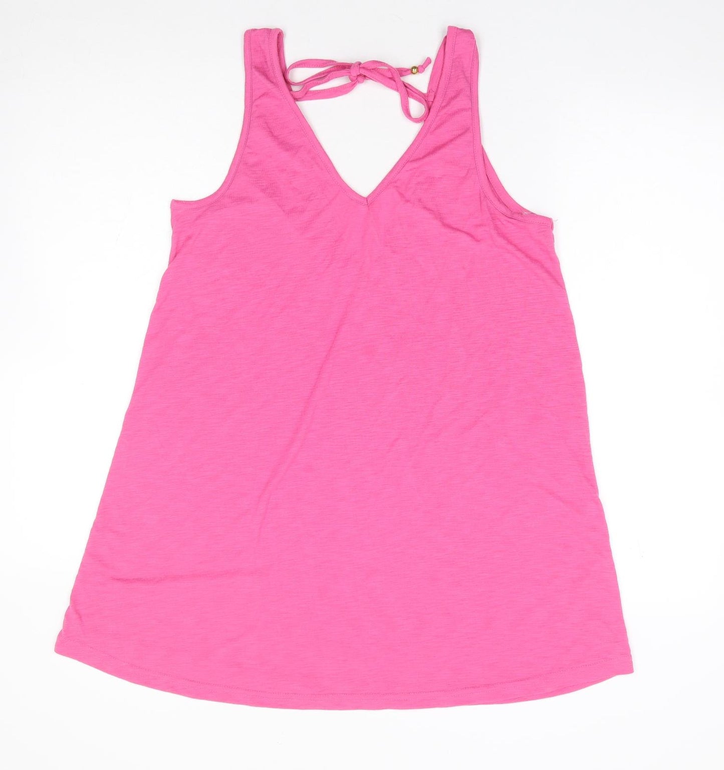 Preworn Womens Pink Polyester Basic Tank Size S V-Neck