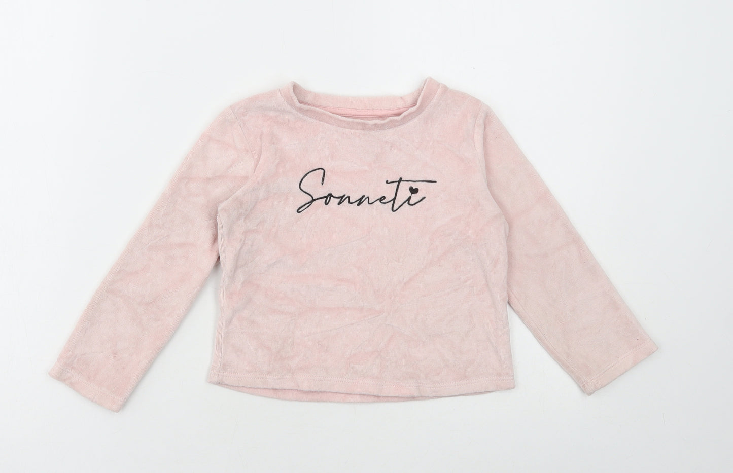 Sonetti Girls Pink Cotton Basic T-Shirt Size 5-6 Years Round Neck Pullover