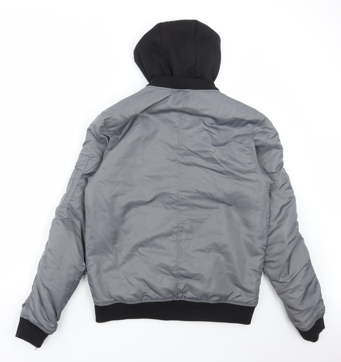 Primark Mens Grey Bomber Jacket Coat Size S Zip