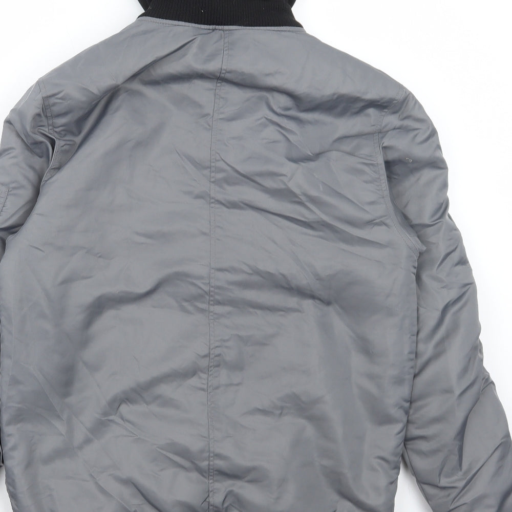 Primark Mens Grey Bomber Jacket Coat Size S Zip