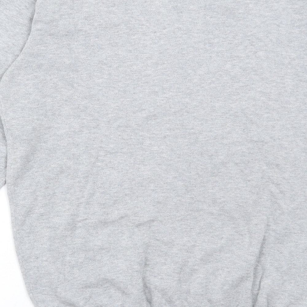 Jeff Banks Mens Grey V-Neck Cotton Pullover Jumper Size S