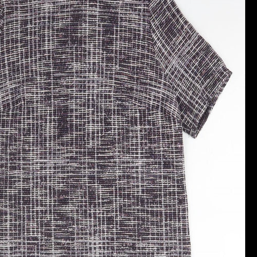 Papaya Womens Multicoloured Check Polyester A-Line Size 20 High Neck Button