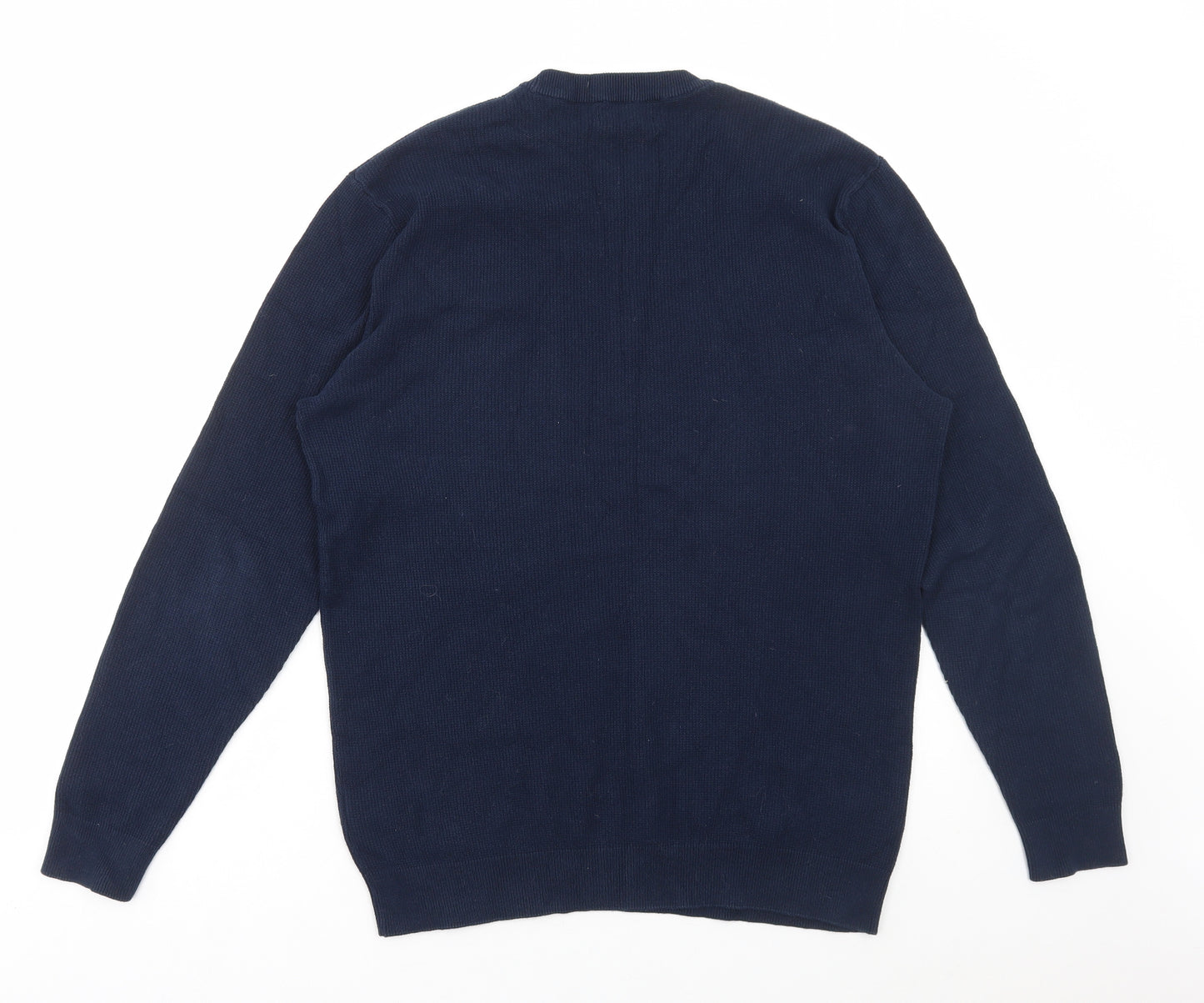 NEXT Mens Blue Round Neck Cotton Pullover Jumper Size XL