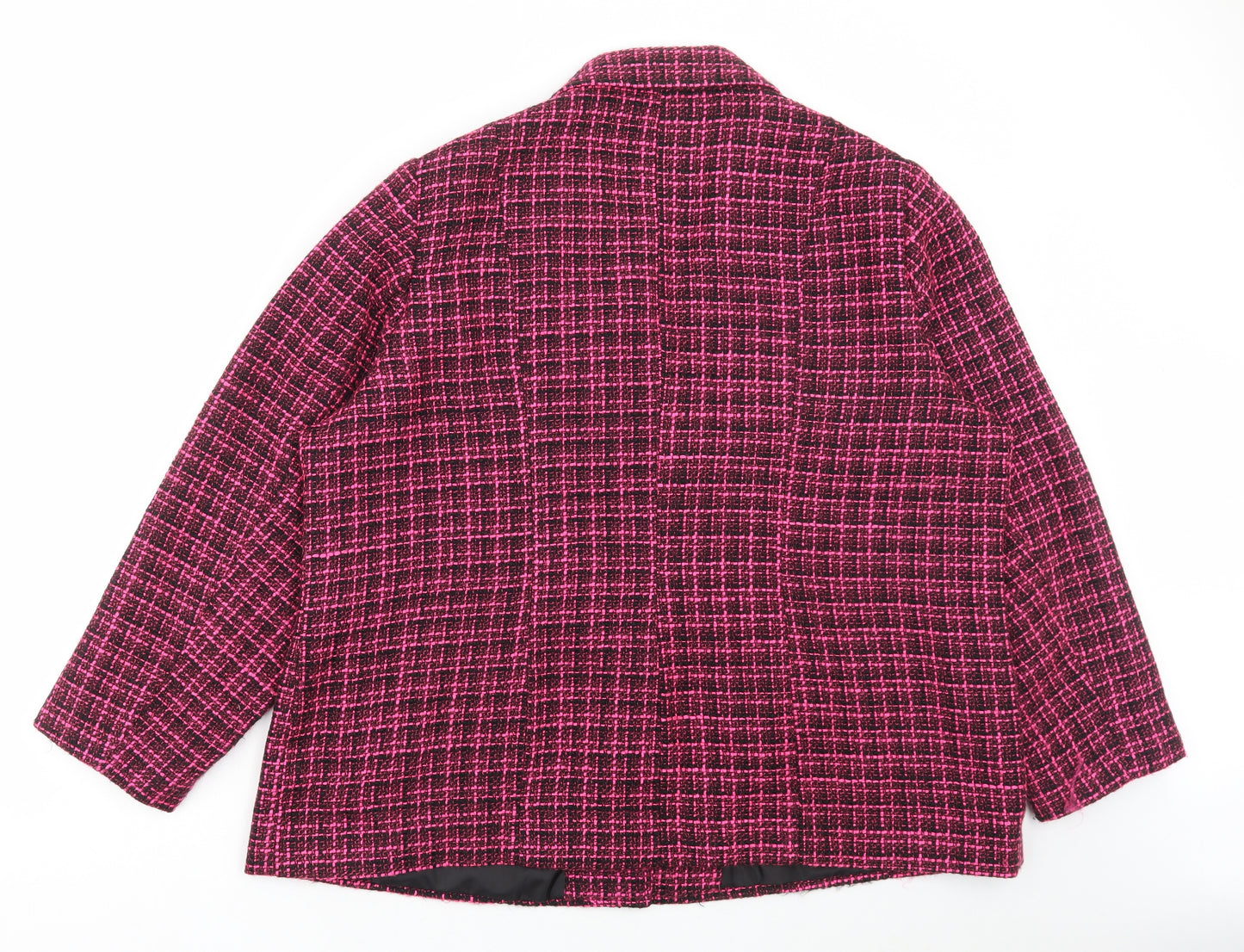 Wardrobe Womens Pink Check Jacket Blazer Size 24 Button