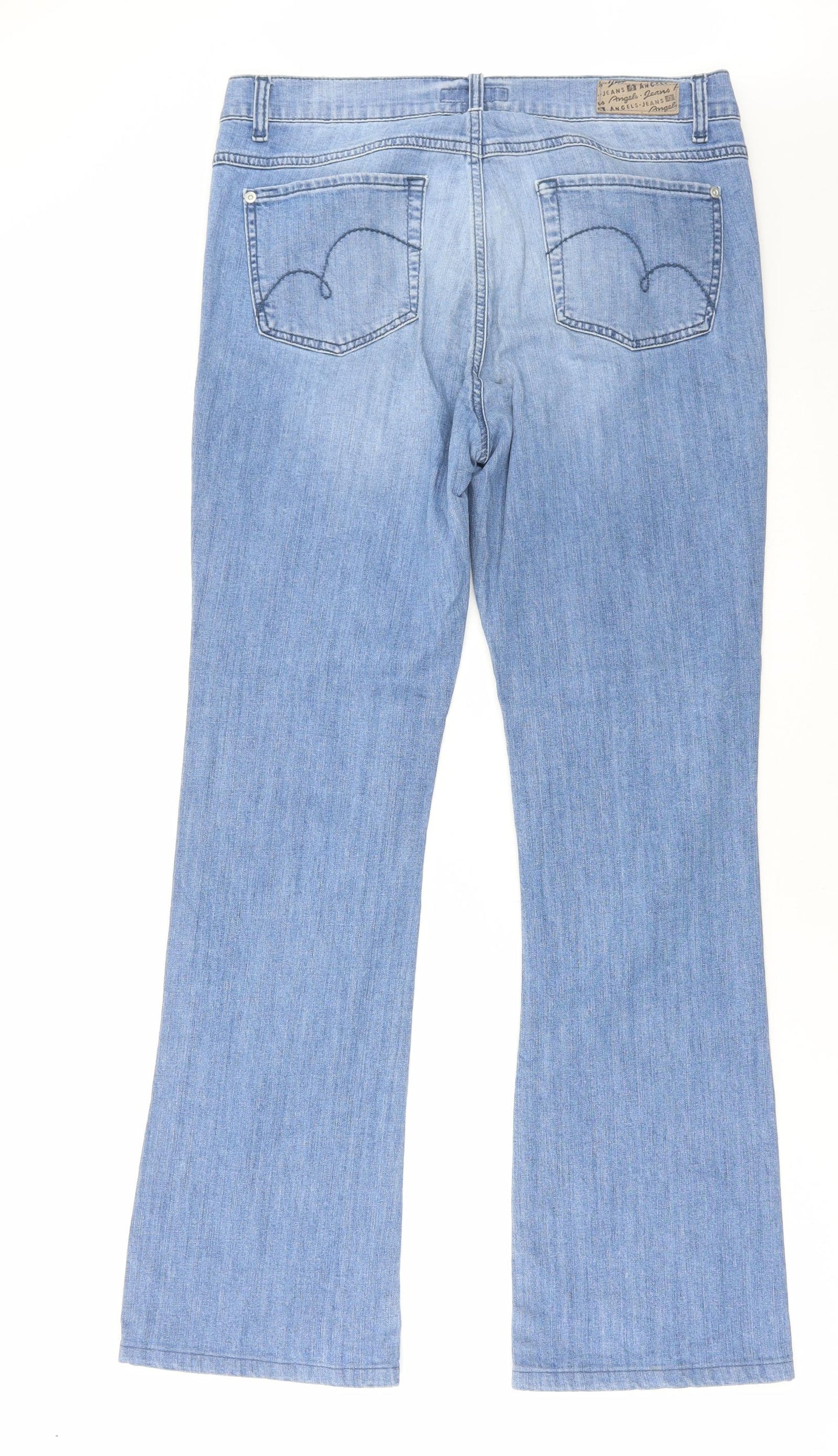 Angels Womens Blue Cotton Bootcut Jeans Size 36 in L31 in Regular Zip