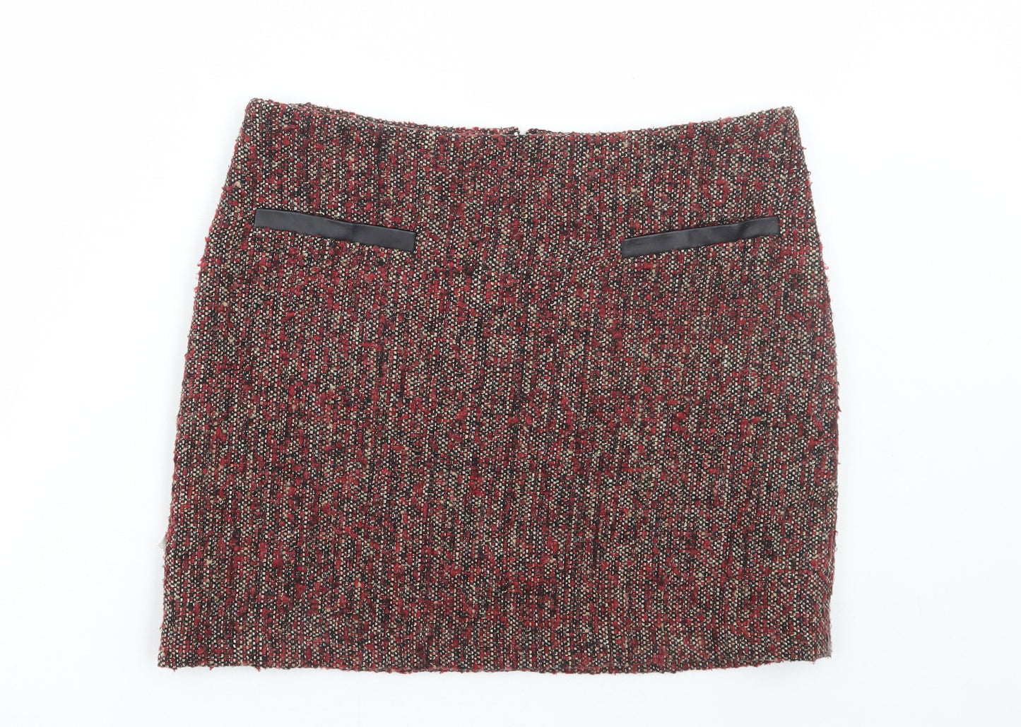 George Womens Red Polyester Mini Skirt Size 10 Zip