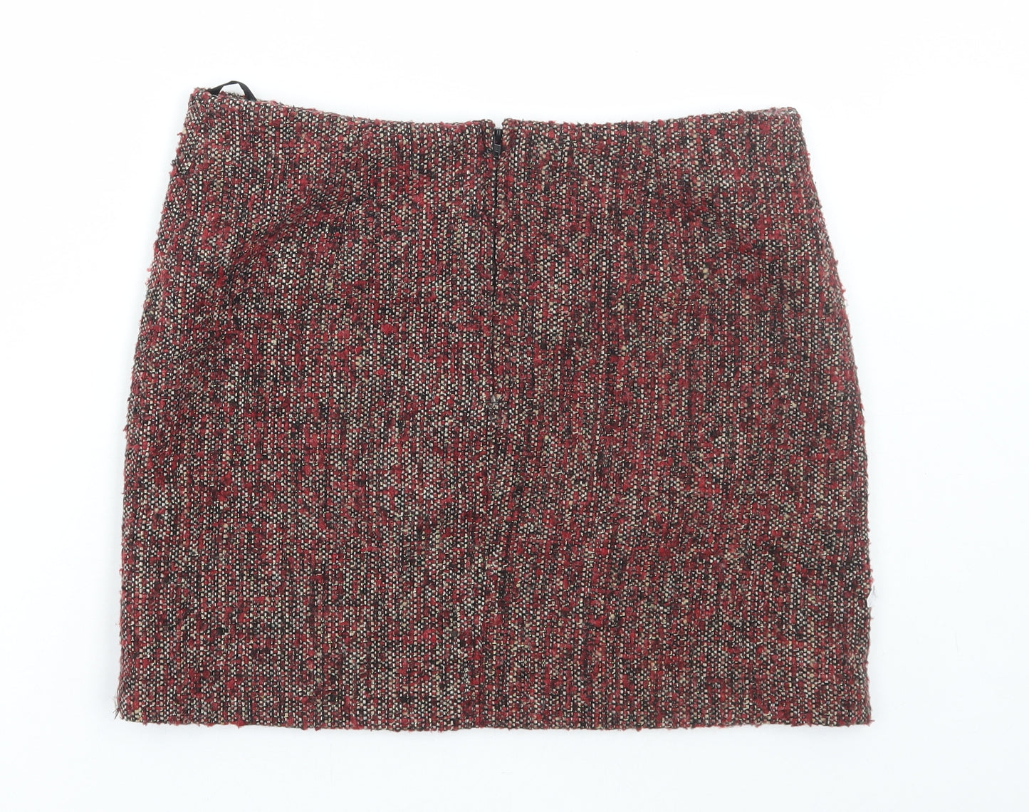 George Womens Red Polyester Mini Skirt Size 10 Zip