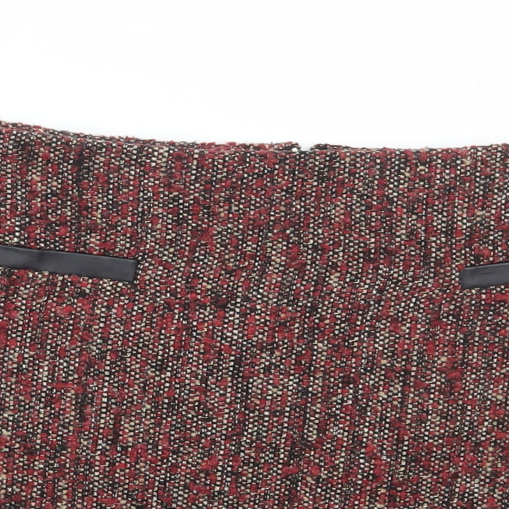 George Womens Red Polyester Mini Skirt Size 10 Zip
