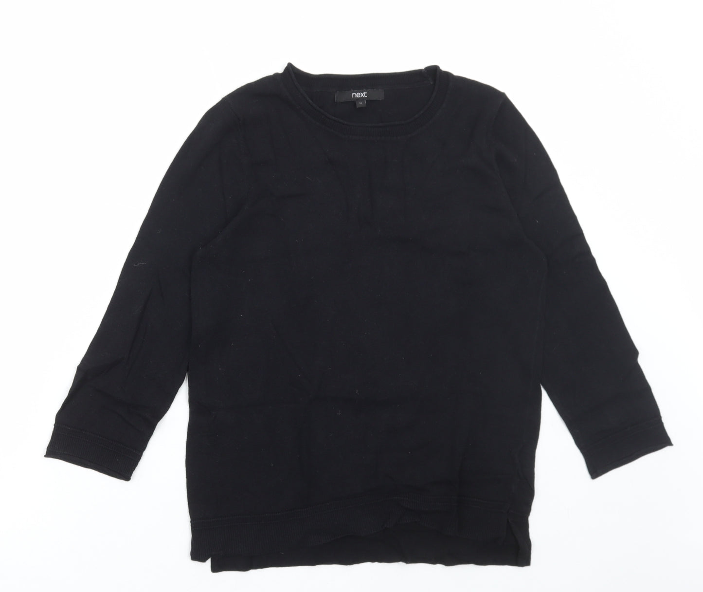 NEXT Womens Black Round Neck Cotton Pullover Jumper Size 12