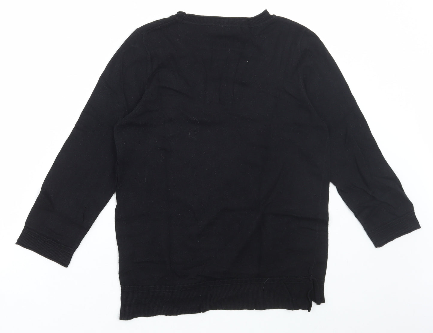 NEXT Womens Black Round Neck Cotton Pullover Jumper Size 12