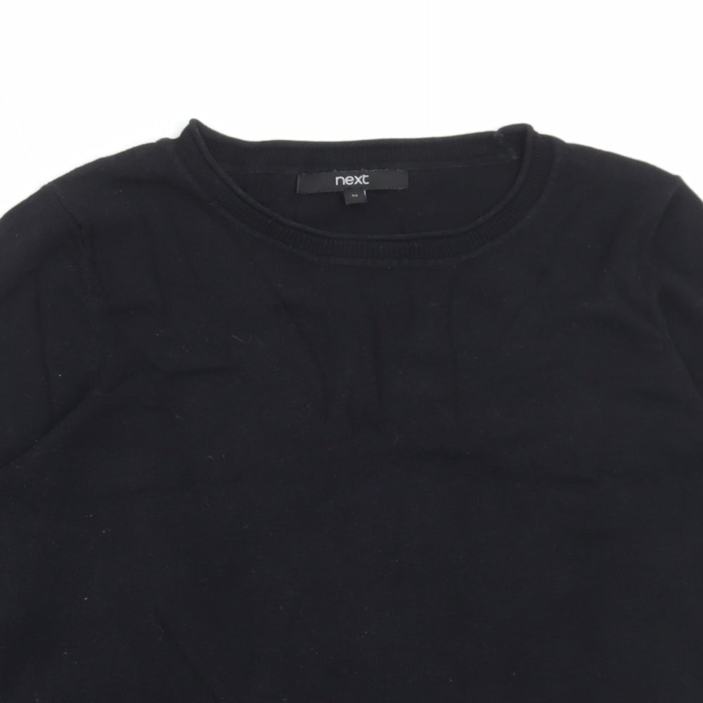 NEXT Womens Black Round Neck Cotton Pullover Jumper Size 12