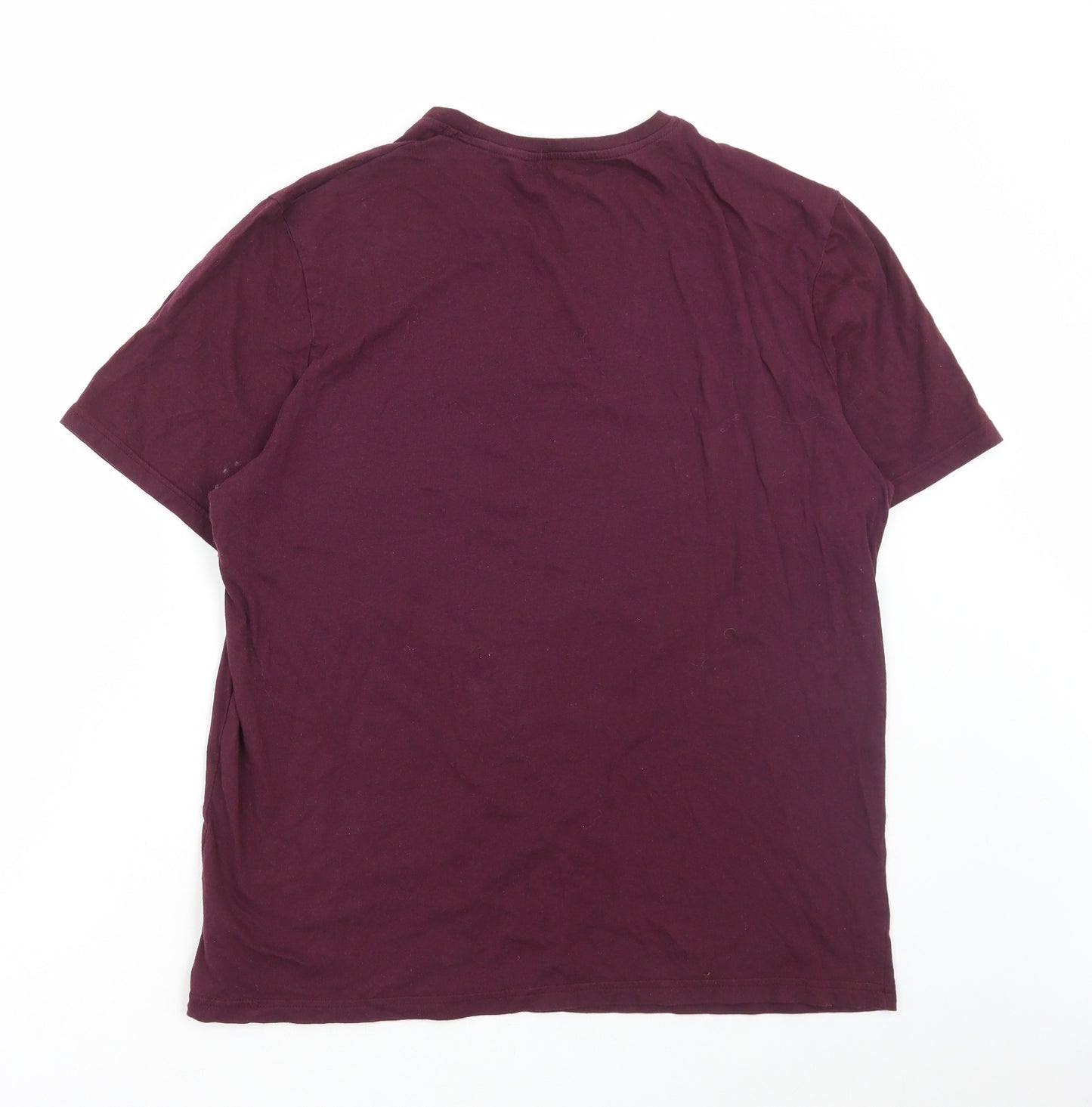 F&F Mens Red Cotton T-Shirt Size XL Round Neck - Relax
