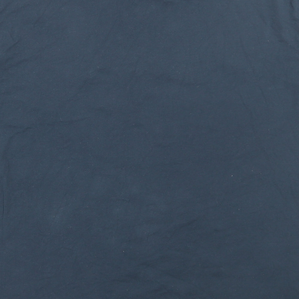 AllSaints Mens Blue Polyester T-Shirt Size XL Round Neck