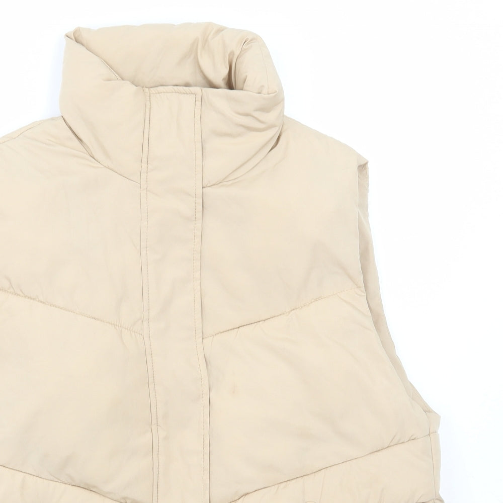 Primark Womens Beige Gilet Jacket Size S Zip