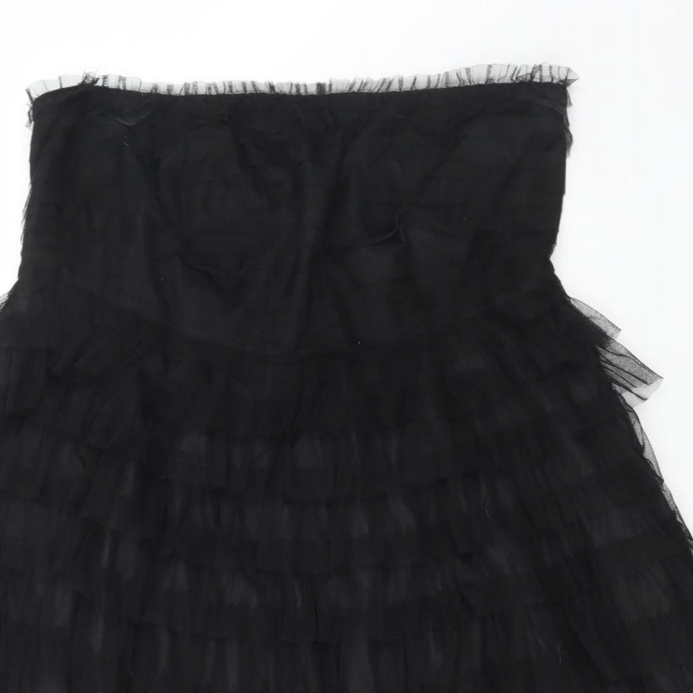 Rose Womens Black Polyester Fit & Flare Size 18 Off the Shoulder Zip