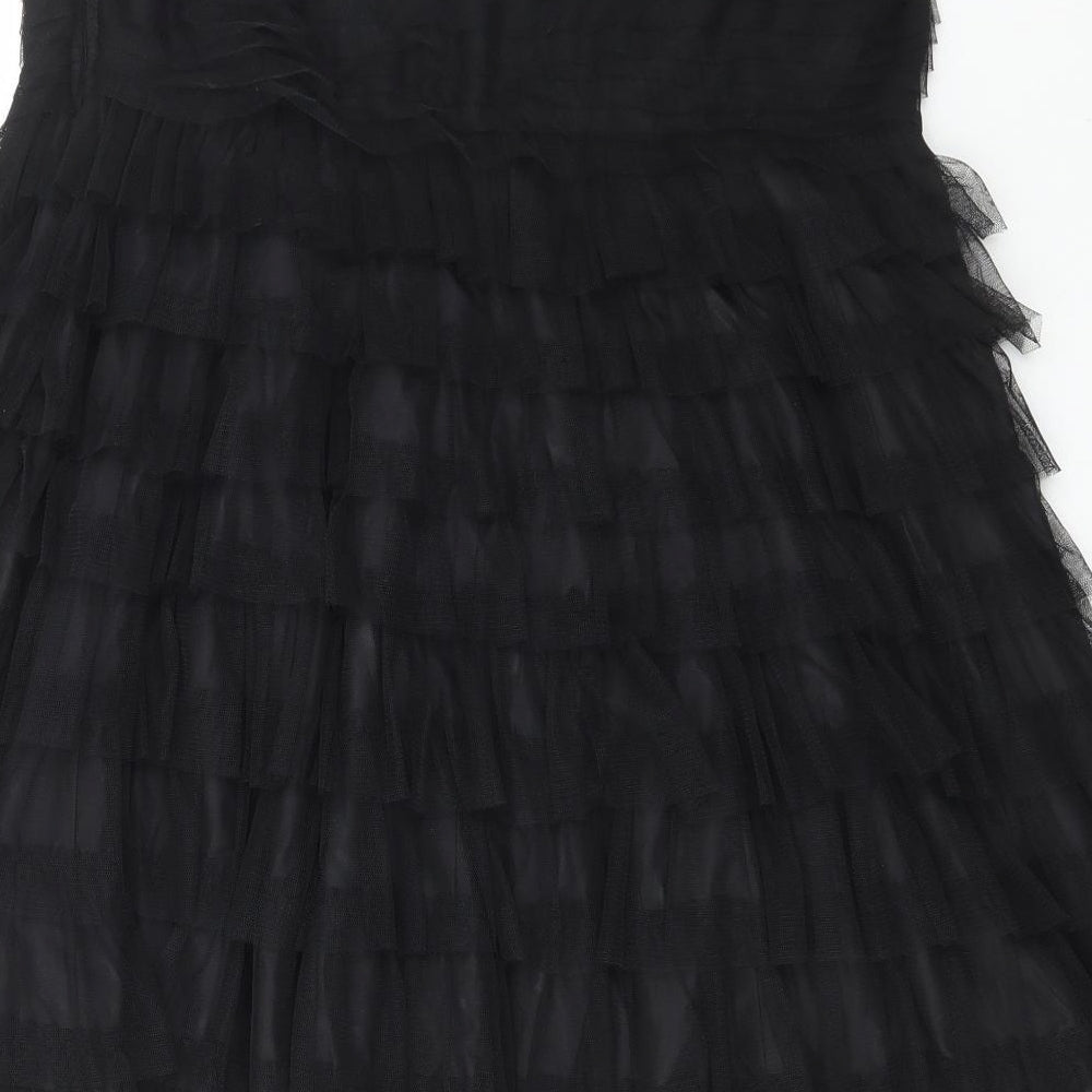 Rose Womens Black Polyester Fit & Flare Size 18 Off the Shoulder Zip