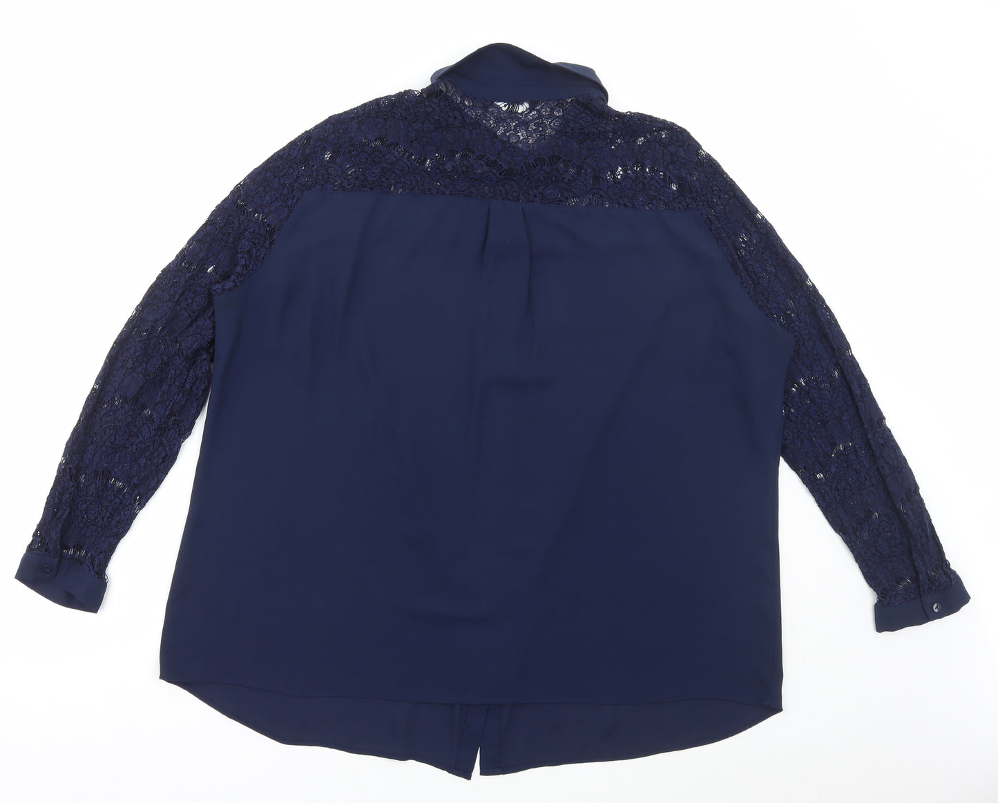 Very Womens Blue Polyester Basic Blouse Size 20 Collared - Lace Detail