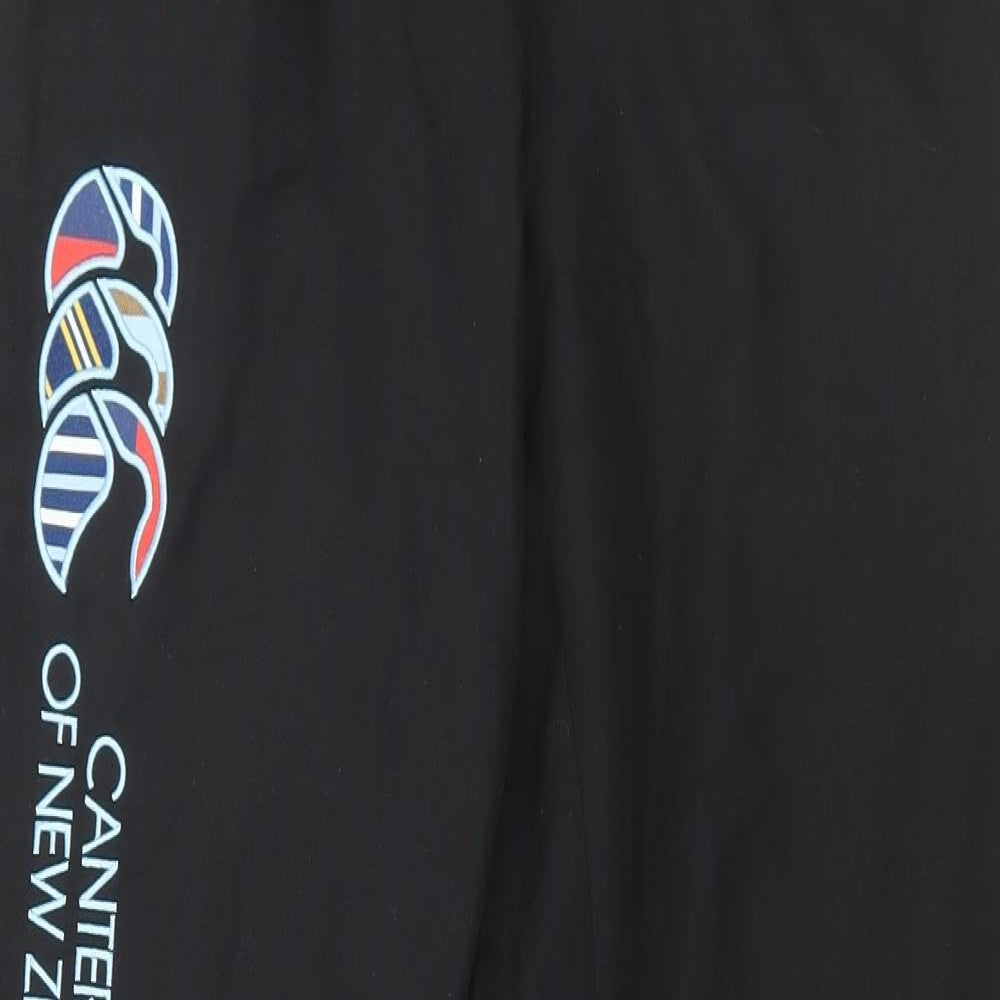 Canterbury Mens Black Polyester Jogger Trousers Size M L30 in Regular Drawstring