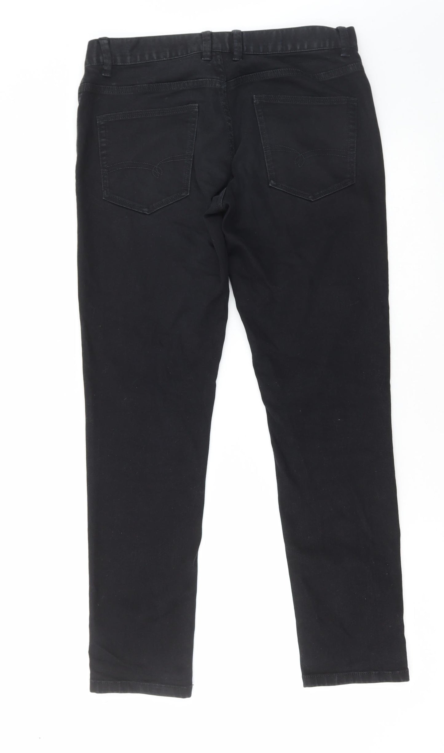 NEXT Mens Black Cotton Skinny Jeans Size 32 in L31 in Regular Zip