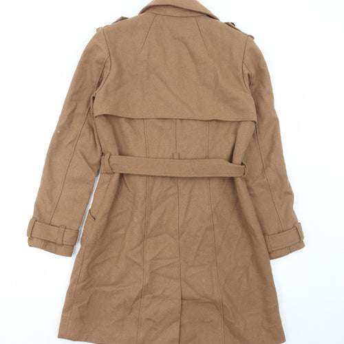 H&M Womens Brown Trench Coat Coat Size 8 Button
