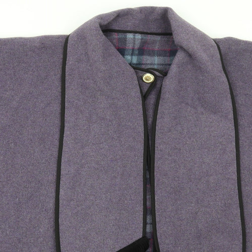 Preworn Womens Purple Overcoat Poncho One Size Button