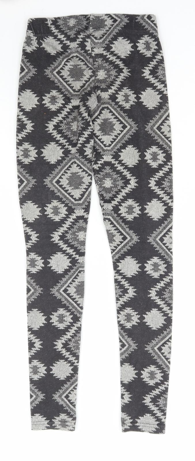 Sophi Girls Grey Geometric Cotton Jegging Trousers Size 10-11 Years Regular Pullover