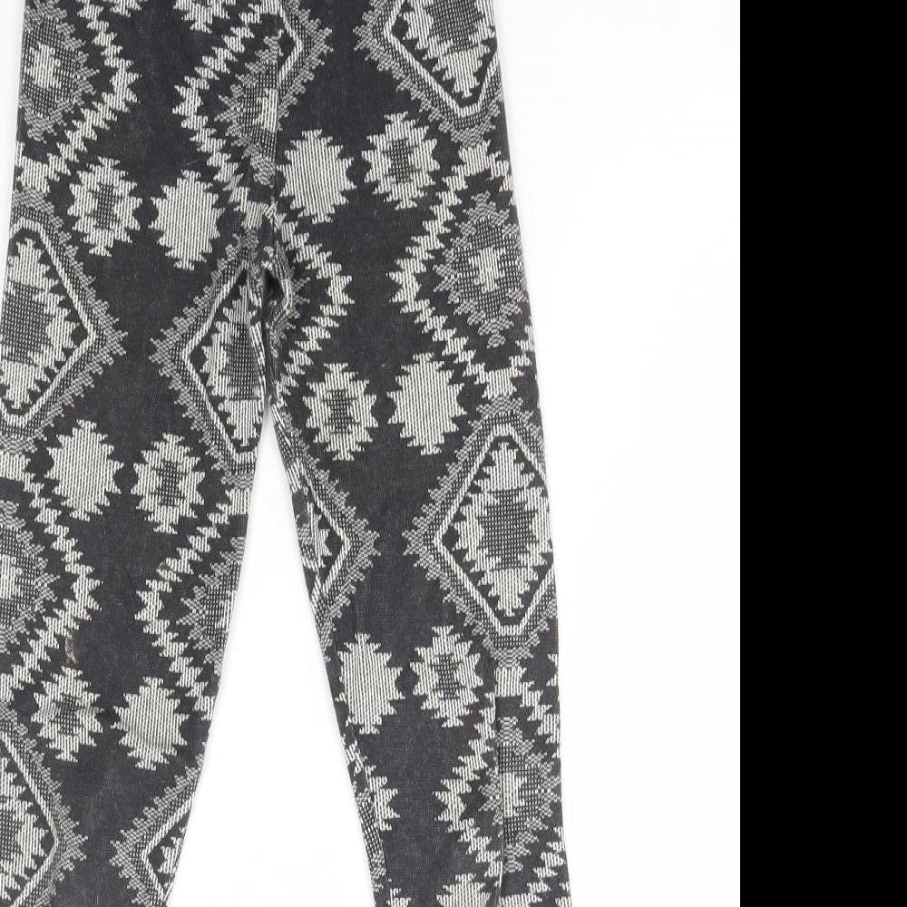 Sophi Girls Grey Geometric Cotton Jegging Trousers Size 10-11 Years Regular Pullover