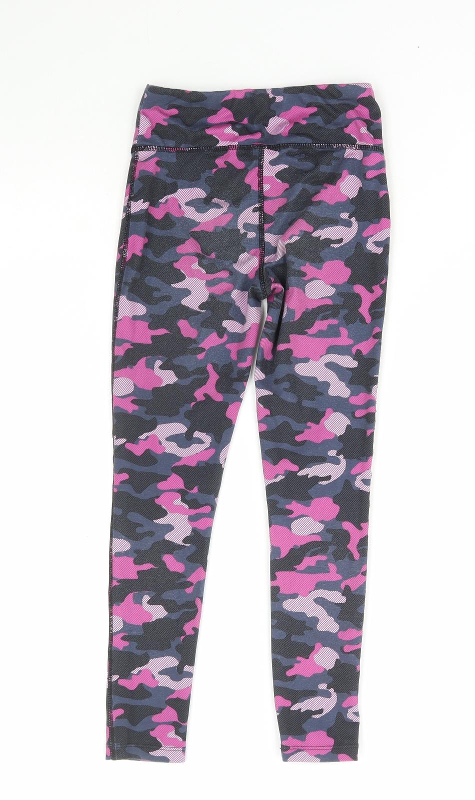 Dunnes Stores Girls Grey Camouflage Polyester Jegging Trousers Size 7-8 Years Regular Pullover