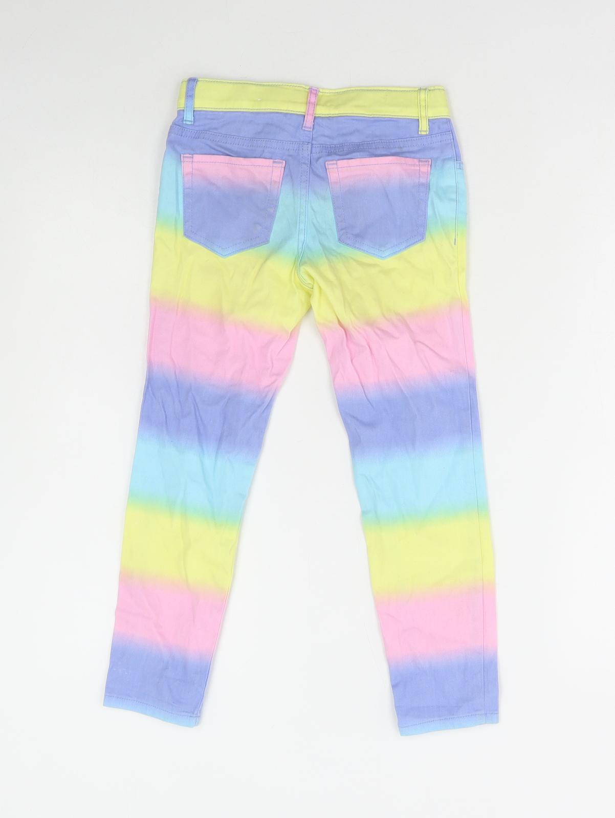 Place Girls Multicoloured Cotton Skinny Jeans Size 6 Years Regular Zip