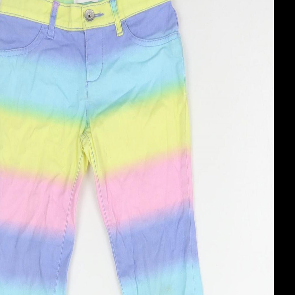 Place Girls Multicoloured Cotton Skinny Jeans Size 6 Years Regular Zip